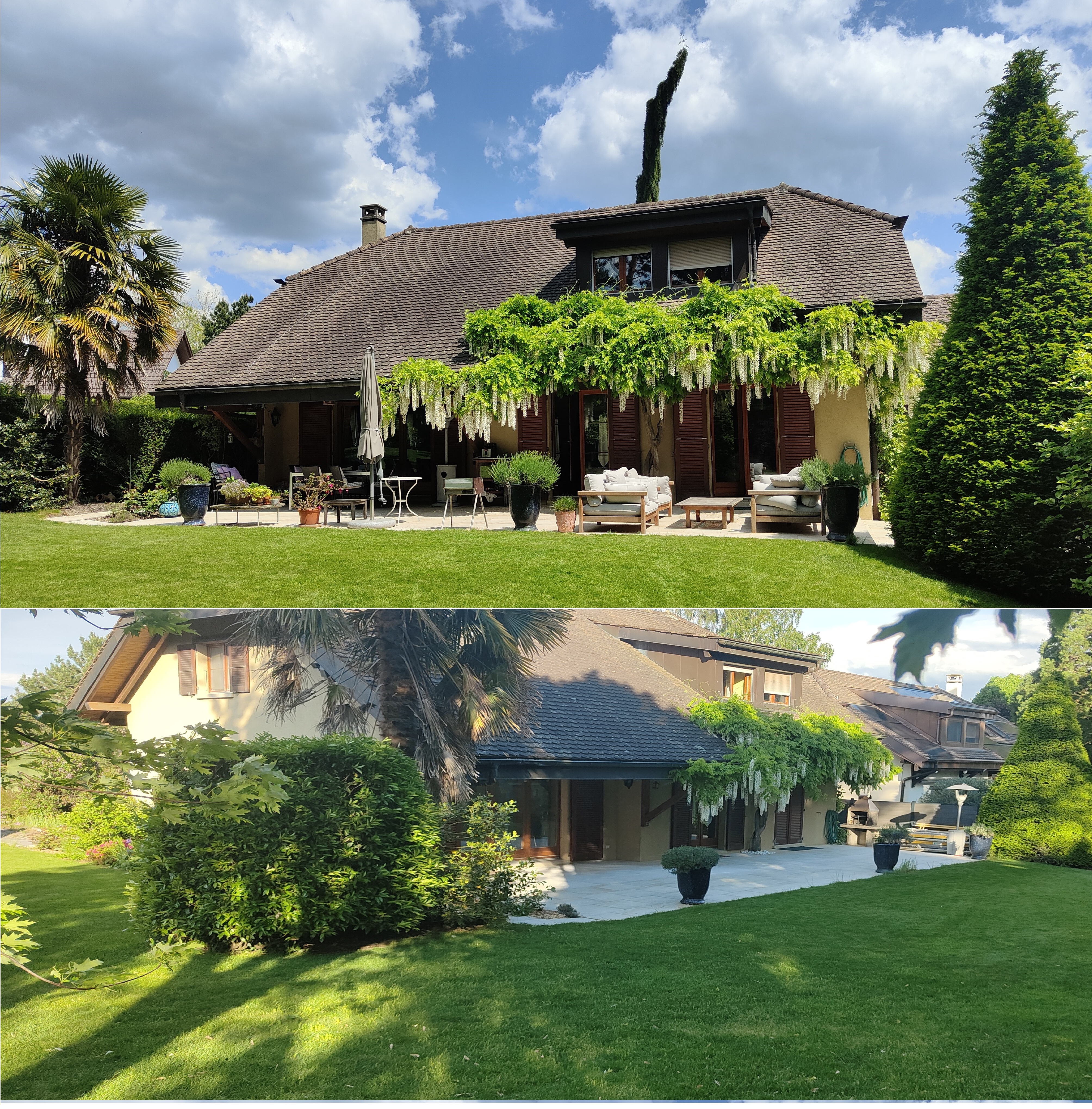 Villa à Gingins – sejour et jardin
